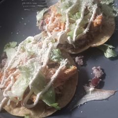 A picture of Chipotle Chicken Tostadas.