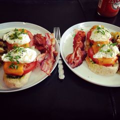 Mediterranean Poached Egg Breakfast A picture of Mediterranean Poached Egg Breakfast.