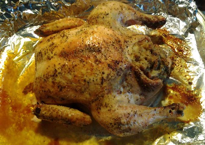 Simple Way to Prepare Ultimate Roast Chicken w/Stuffing (quick &amp; easy)