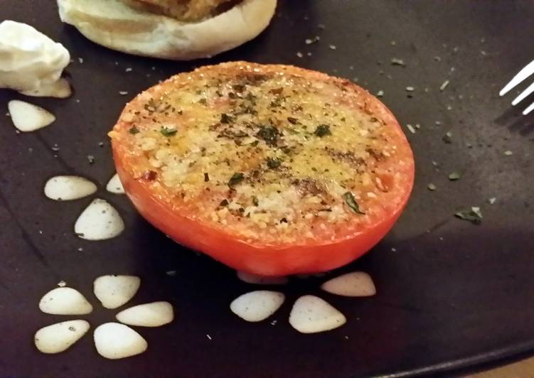 Recipe of low calorie baked parmasean tomatoes in 11 Minutes for Young Wife