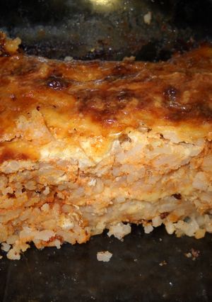 Una foto de Pastel de arroz sobrante y huevo (al horno)