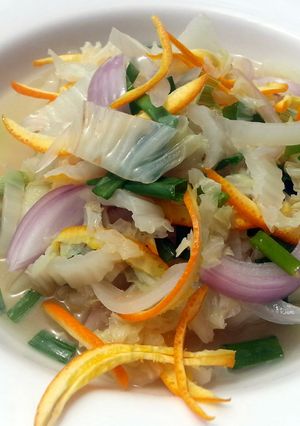 A picture of Napa Cabbage With Orange Peel.