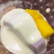 HomemadeDessert #1Taro Pudding, Fla Susu dan Mango Topping