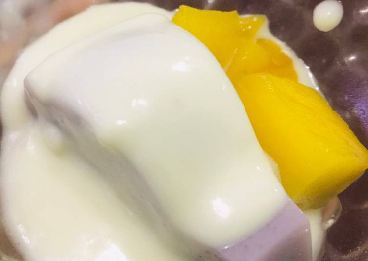 HomemadeDessert #1
Taro Pudding, Fla Susu dan Mango Topping