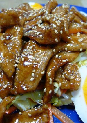 A picture of Hearty Sautéed Pork with Sauce.