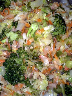 A picture of Steamed Cod fish salad.