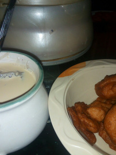A picture of Bean cake(Akara) with pap.