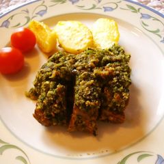 A picture of Roast Lamb with Herbed Breadcrumbs.