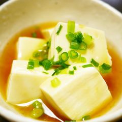 A picture of Silken Tofu with Ginger Ankake Sauce.