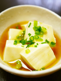 A picture of Silken Tofu with Ginger Ankake Sauce.