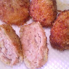 A picture of Menchi Katsu Style Ground Pork Fritters.