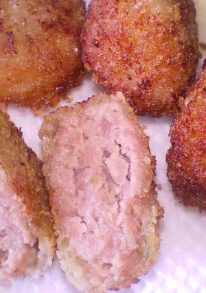 A picture of Menchi Katsu Style Ground Pork Fritters.