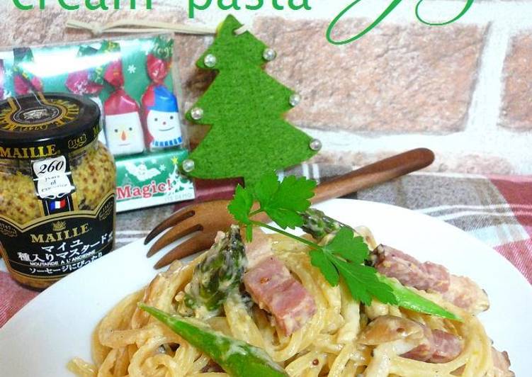 Simple Way to Make Ultimate Creamy Pasta with Asparagus and Bacon