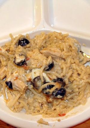 A picture of taisen's chicken spaghetti.