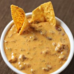 A picture of Larry's homemade Queso Dip.