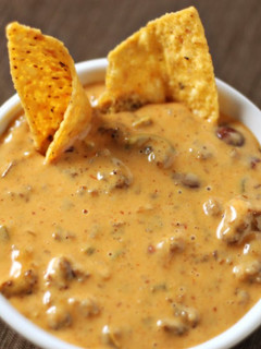 A picture of Larry's homemade Queso Dip.