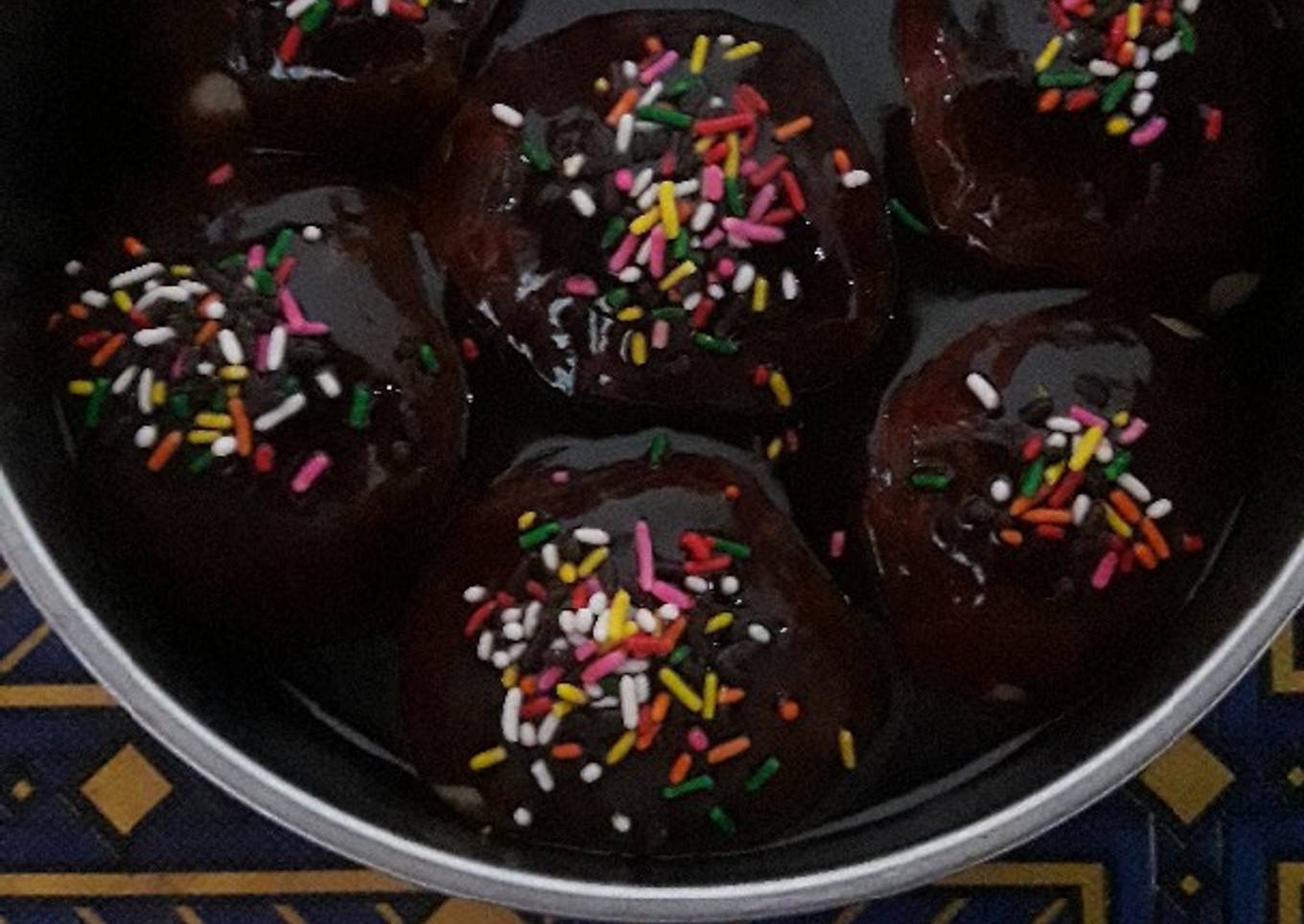 Donat kukus siram tanpa telur
