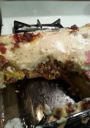 A picture of Breakfast in a pan.