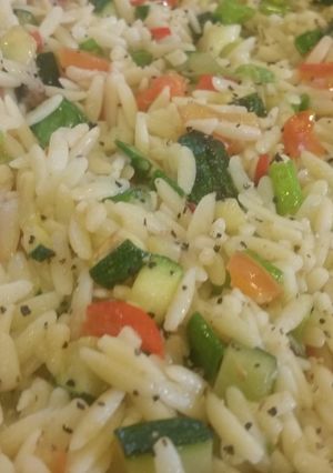 A picture of Savory Garlic Orzo.