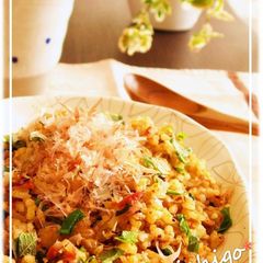 Non-Sticky Natto Fried Rice with Pickled Ume Plums A picture of Non-Sticky Natto Fried Rice with Pickled Ume Plums.