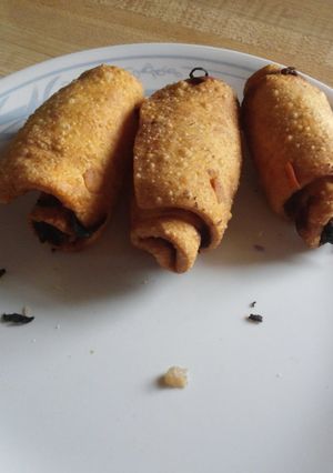 A picture of Vegetarian egg rolls.