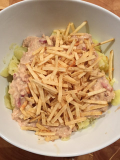 A picture of Potatoes With Chicken & Bacon Cream.