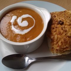 Vickys Dairy-Free Cream of Tomato Soup, GF DF EF SF NF Vegan A picture of Vickys Dairy-Free Cream of Tomato Soup, GF DF EF SF NF Vegan.