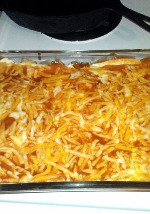 A picture of easy enchilada dinner..