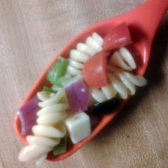 A picture of Daves summer pasta salad.