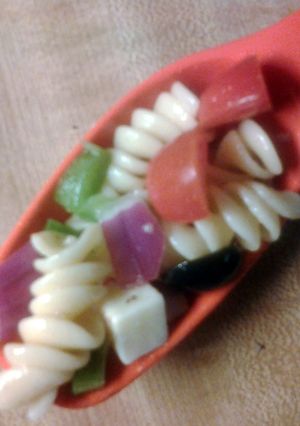 A picture of Daves summer pasta salad.