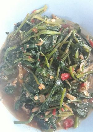 Foto resep Cah kangkung teri kuah pedas
