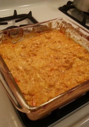 A picture of Buffalo chicken dip.