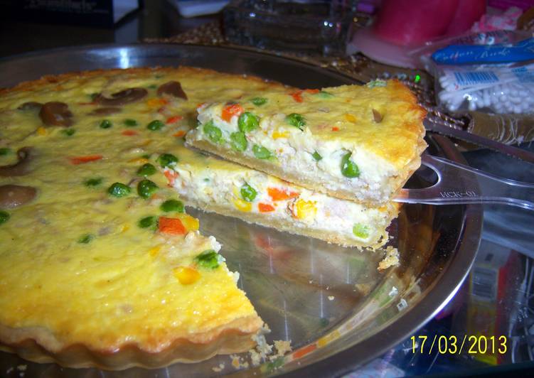Step-by-Step Guide to Prepare Yummy Sobzee's Chicken and veggies Quiche