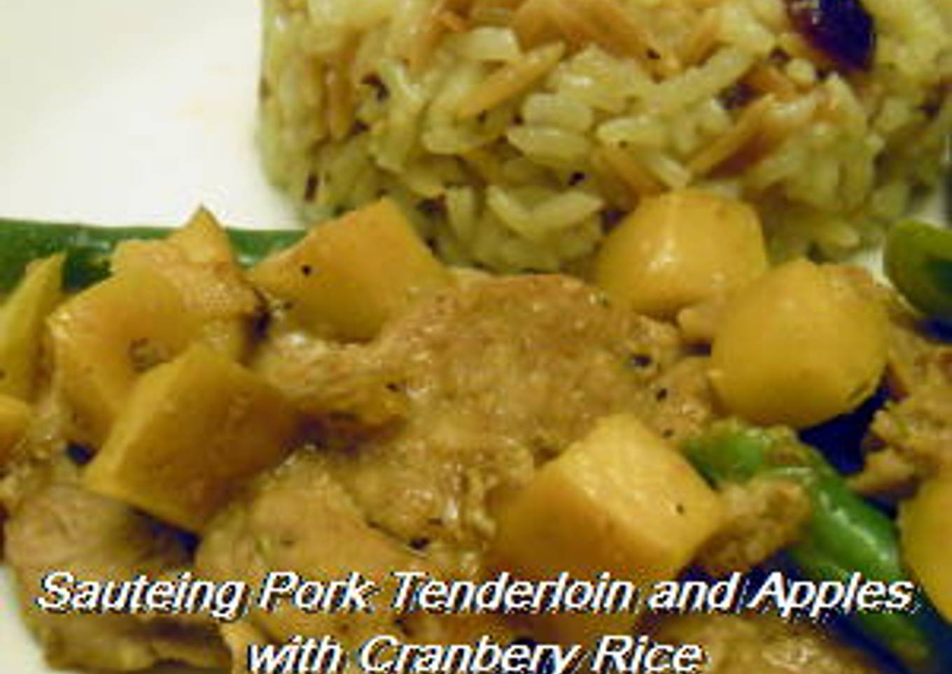 Fried pork and apples