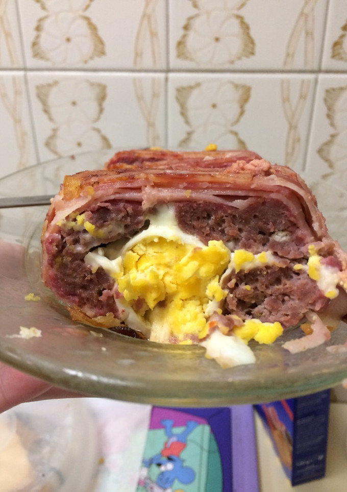 Una foto de Pastel de carne, bacon, huevo y queso