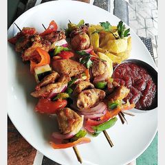 A picture of Chicken kebab.