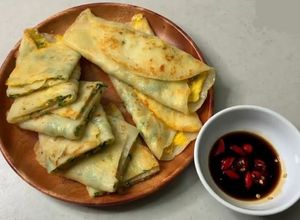 Hình của món Bánh bột mì rán trứng.