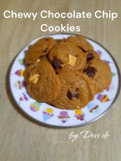 Foto resep Eggless Chewy Chocolate Chip Cookies