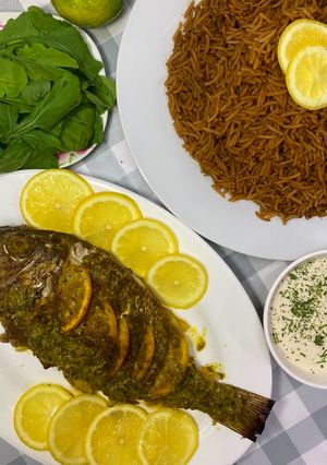 صورة لوصفة سمك بالليمون مع صوص الليمون الاخضر 🍋🐟