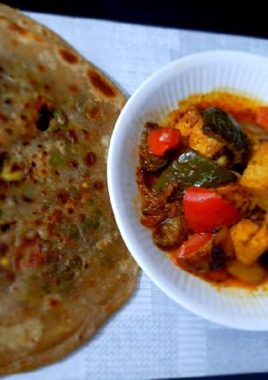 A picture of Tofu kadhai masala.