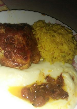 صورة لوصفة دجاج محمر مع رز
