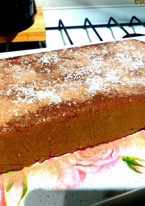 Una foto de Flan sin huevo sabor café y cacao