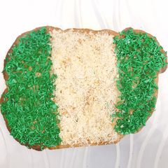 Chocolate cookie Nigerian flag A picture of Chocolate cookie Nigerian flag.