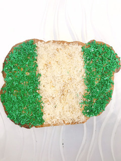 A picture of Chocolate cookie Nigerian flag.