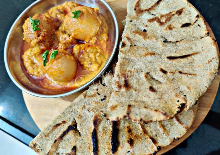 Saturday Fresh Onion curry with bajra rotla