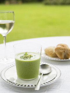 A picture of Green Pea and Zucchini Soup.