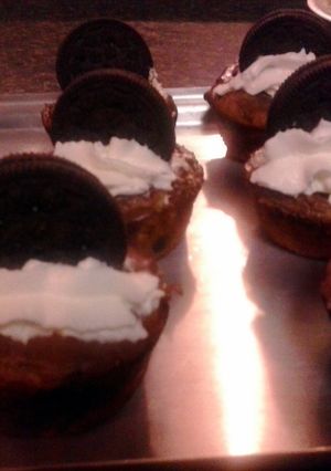 A picture of Diana's chocolate chip muffin cup cake.