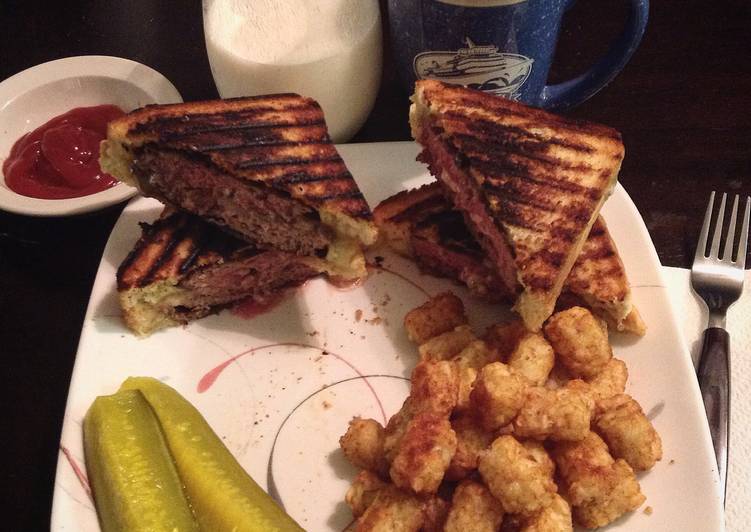 Recipe of Any-night-of-the-week BlueCheese Stuffed Cheeseburger Grilled Cheese