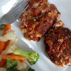 A picture of Bean and zucchini cutlets.