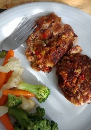 A picture of Bean and zucchini cutlets.